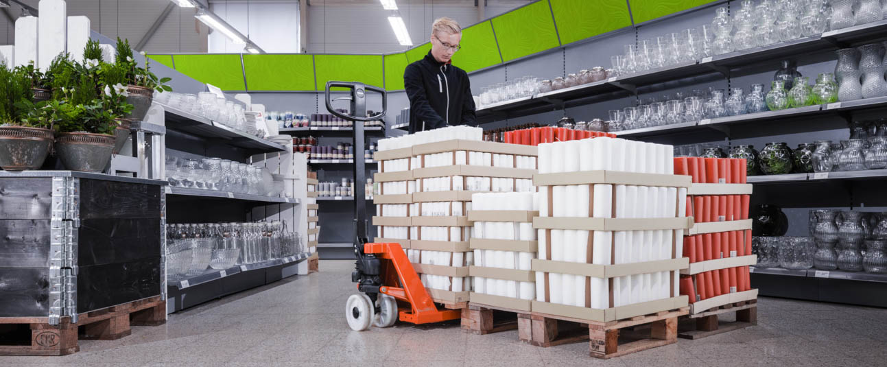 Toyota BT Lifter hand pallet truck in shop